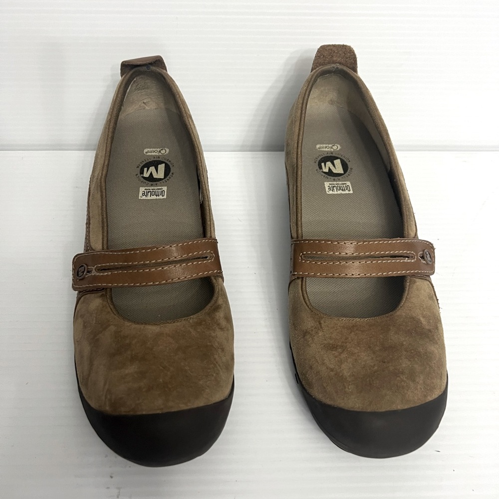 Merrell Plaza Bandeau Tan Leather Mary Jane shoes Size 10